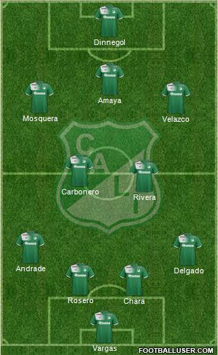 AC Deportivo Cali 4-2-3-1 football formation