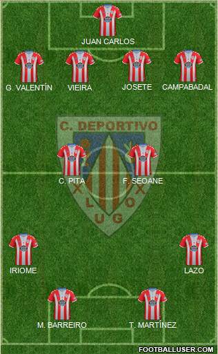 C.D. Lugo 4-4-2 football formation