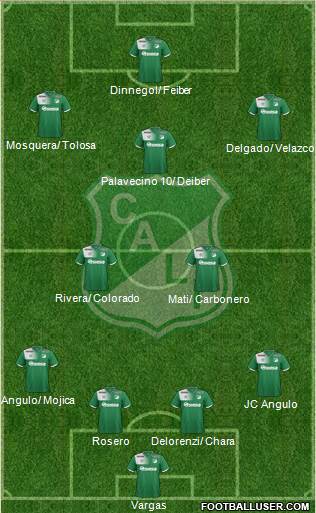 AC Deportivo Cali 4-2-3-1 football formation