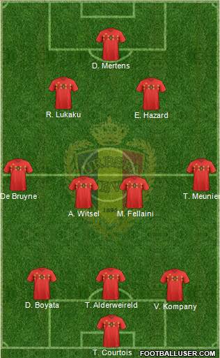 Belgium 3-4-2-1 football formation