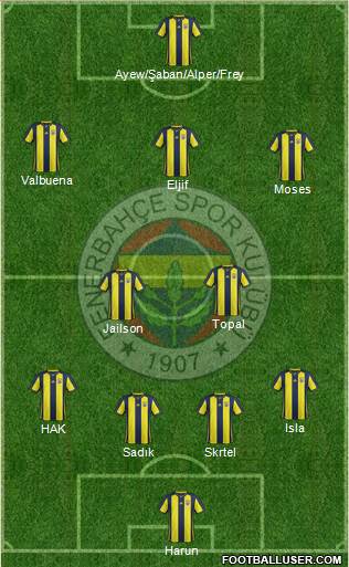 Fenerbahçe SK Formation 2019