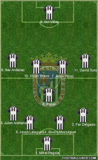 C.D. Badajoz S.A.D. 4-1-4-1 football formation