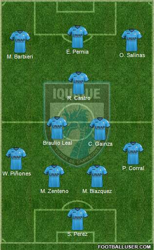 CD Municipal Iquique S.A.D.P. 4-2-1-3 football formation