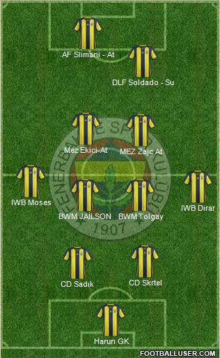 Fenerbahçe SK Formation 2019