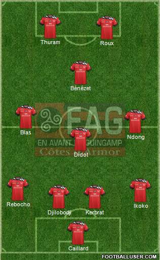 En Avant de Guingamp 4-3-1-2 football formation