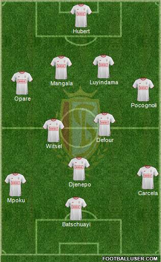 R Standard de Liège 4-3-3 football formation