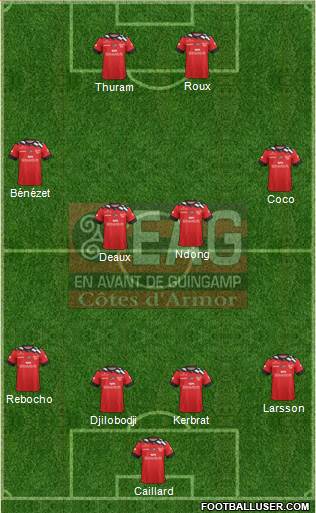 En Avant de Guingamp 4-4-2 football formation