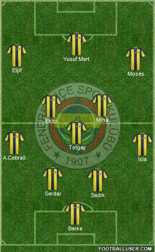Fenerbahçe SK Formation 2019