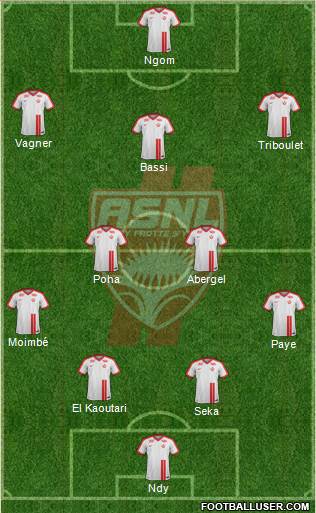 A.S. Nancy Lorraine 4-2-3-1 football formation