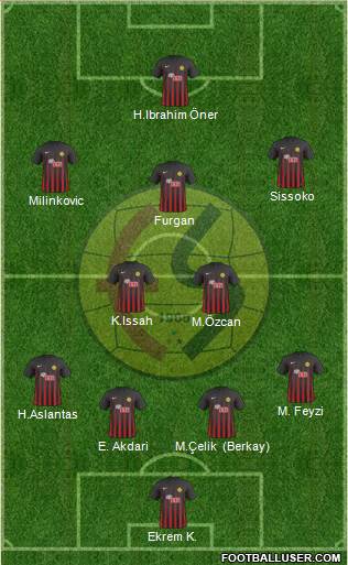 Eskisehirspor 4-2-3-1 football formation