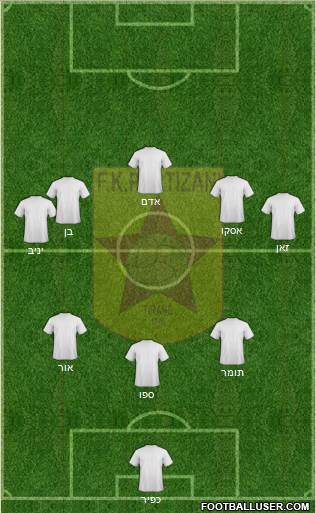 KF Partizani Tiranë 4-4-2 football formation