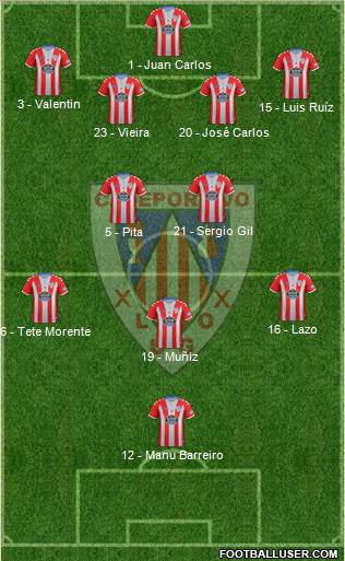 C.D. Lugo 4-2-3-1 football formation