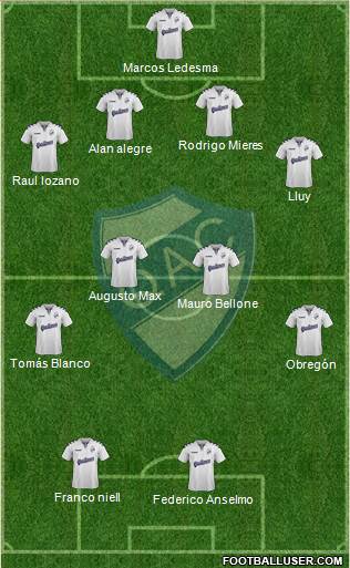 Quilmes 4-4-2 football formation