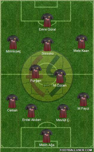 Eskisehirspor 4-2-3-1 football formation