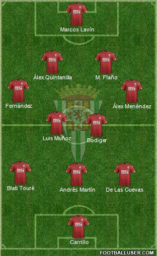 Córdoba C.F., S.A.D. 3-5-2 football formation