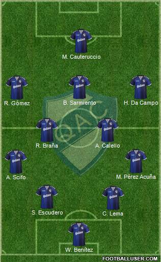 Quilmes 4-2-3-1 football formation