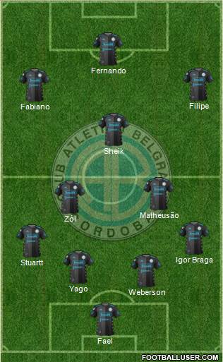 Belgrano de Córdoba 4-2-3-1 football formation