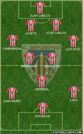 C.D. Lugo 4-2-3-1 football formation