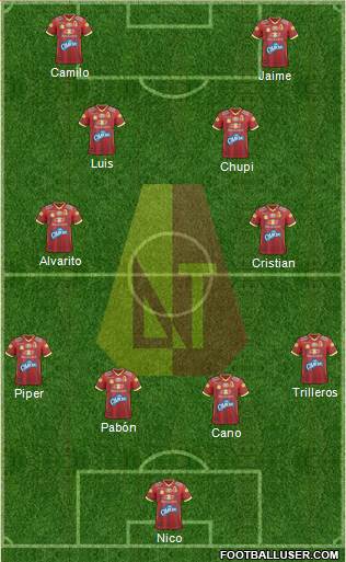 CC Deportes Tolima Formation 2019