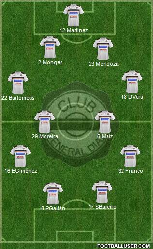 C General Díaz 4-4-2 football formation