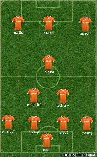 Blackpool 3-5-2 football formation