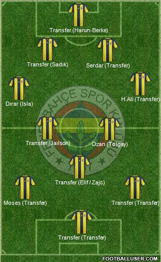 Fenerbahçe SK Formation 2019