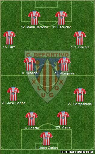 C.D. Lugo 4-4-2 football formation