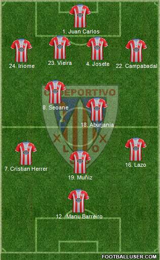 C.D. Lugo 4-2-3-1 football formation