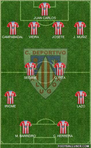 C.D. Lugo 4-4-2 football formation