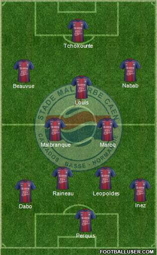 Stade Malherbe Caen Basse-Normandie 4-2-3-1 football formation