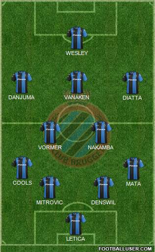 Club Brugge KV football formation