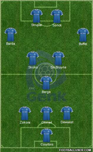 K Racing Club Genk 3-5-2 football formation