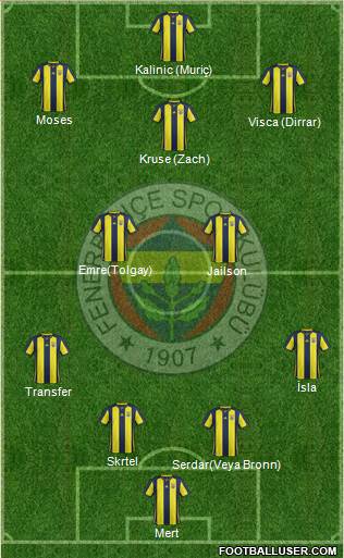 Fenerbahçe SK Formation 2019