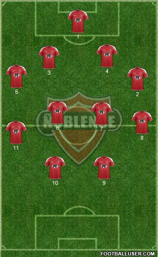 CD Ñublense S.A.D.P. 4-4-1-1 football formation