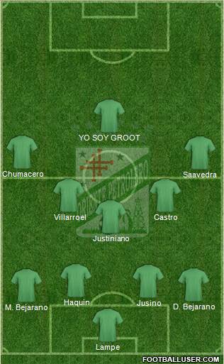 C Oriente Petrolero 4-5-1 football formation