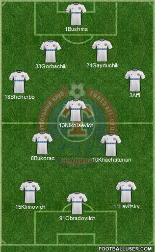 Torpedo Zhodino football formation