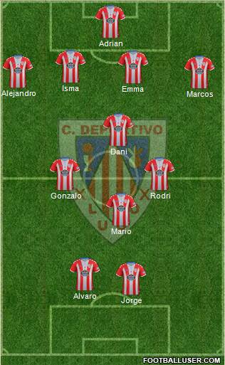 C.D. Lugo 4-4-2 football formation