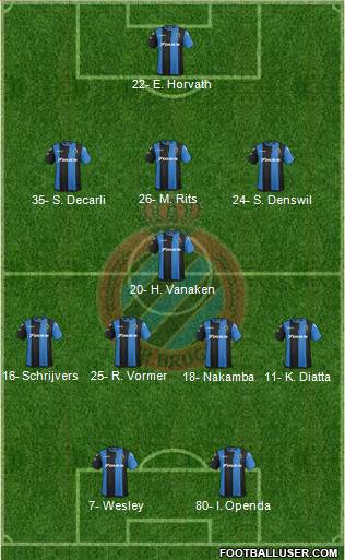 Club Brugge KV football formation