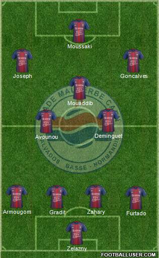 Stade Malherbe Caen Basse-Normandie 4-1-2-3 football formation