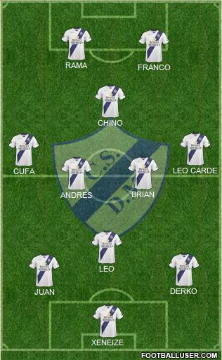 Deportivo Merlo 3-4-3 football formation