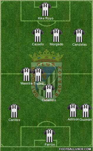C.D. Badajoz S.A.D. 4-4-2 football formation