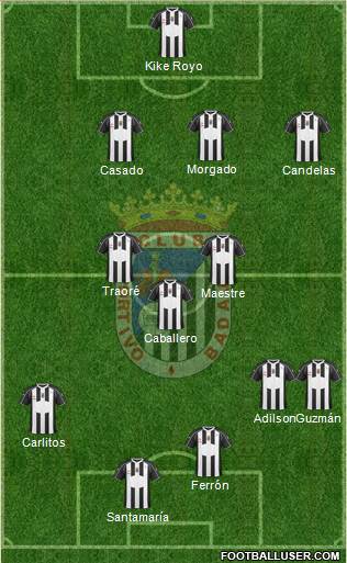 C.D. Badajoz S.A.D. 4-4-2 football formation