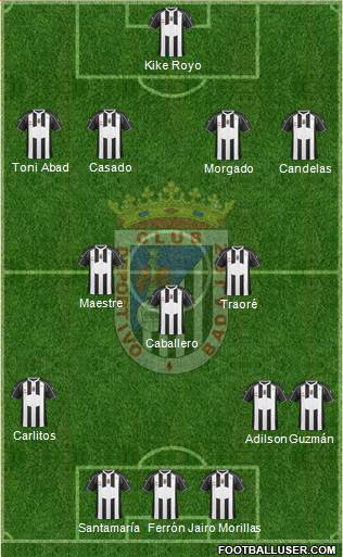 C.D. Badajoz S.A.D. 4-4-2 football formation