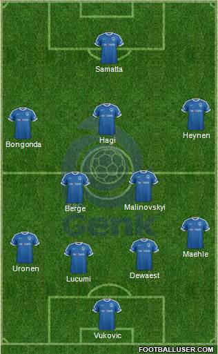 K Racing Club Genk 3-4-3 football formation