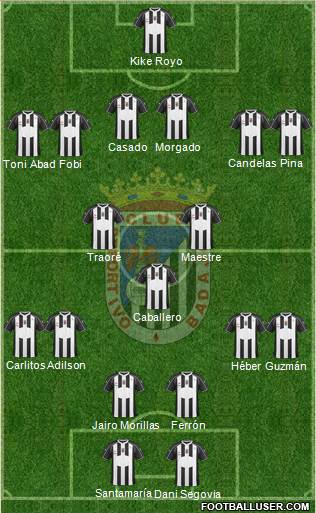 C.D. Badajoz S.A.D. 4-4-2 football formation