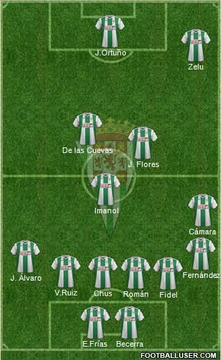 Córdoba C.F., S.A.D. 3-5-1-1 football formation