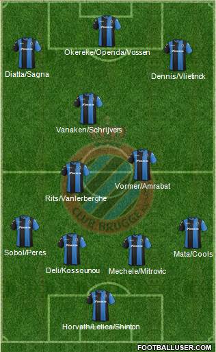 Club Brugge KV football formation