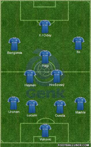 K Racing Club Genk 4-3-3 football formation