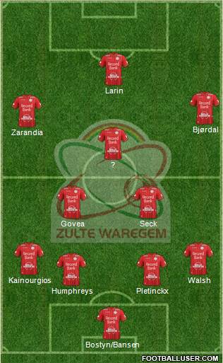 SV Zulte Waregem Formation 2019