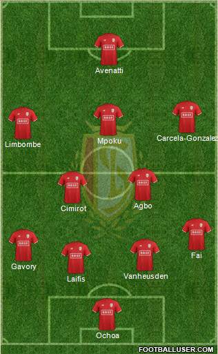 R Standard de Liège 3-5-2 football formation